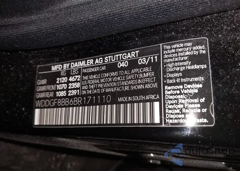 2011 Mercedes-Benz C 300 Luxury 4Matic/Sport 4Matic z USA, uszkodzony, nr VIN WDDGF8BB6BR171110